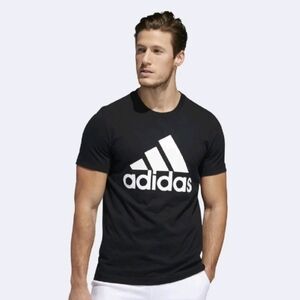 Adidas Men's Logo White Long Sleeve Tee & Black T-shirt Set Size XL NWT & GUC